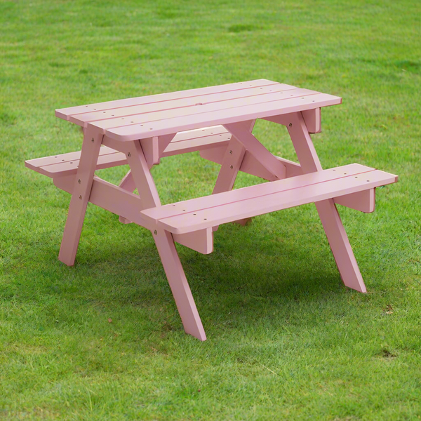 Brighton Wood Pink Kids Picnic Bench