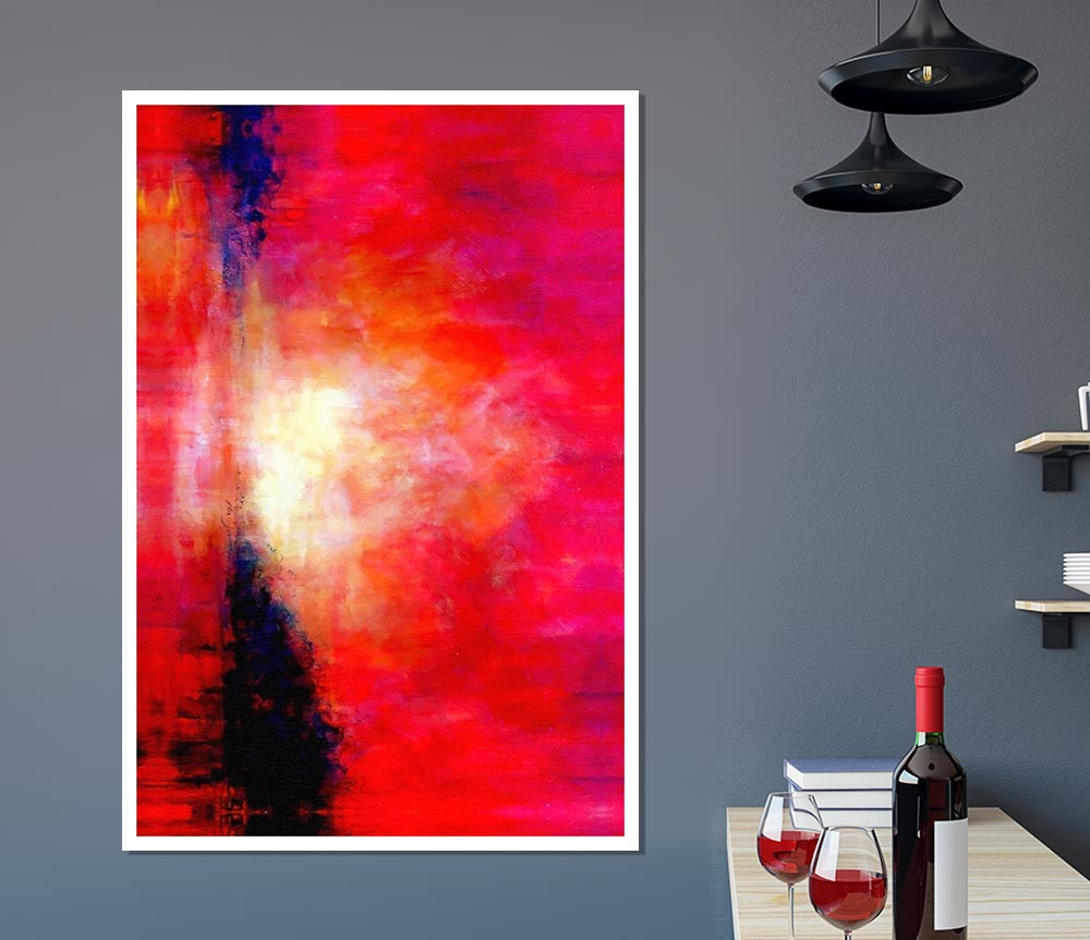 Abstract Pink River Print Poster Wall Art