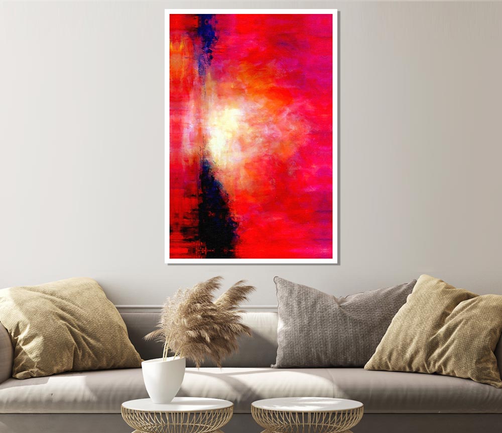 Abstract Pink River Print Poster Wall Art