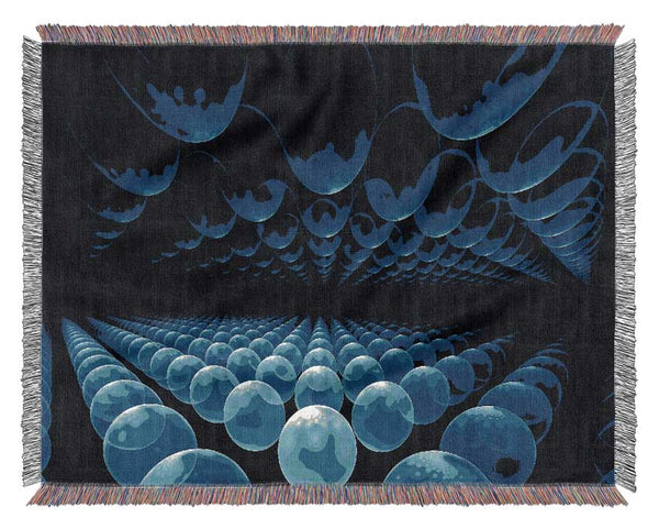 Alien Life Pods Blue Woven Blanket