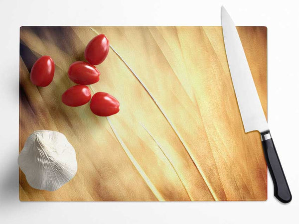 Autumn Grass Glass Chopping Board