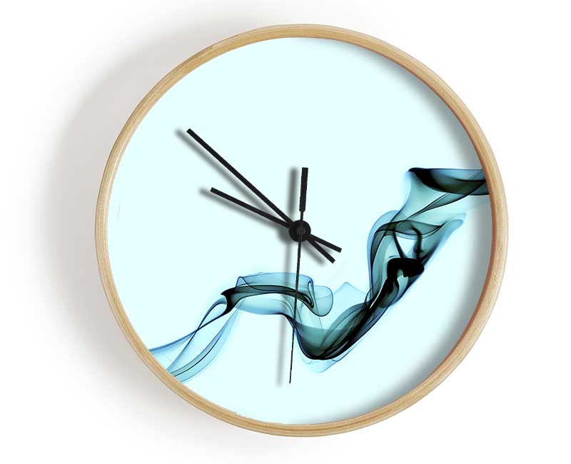 Baby Blue Silk Clock - Wallart-Direct UK