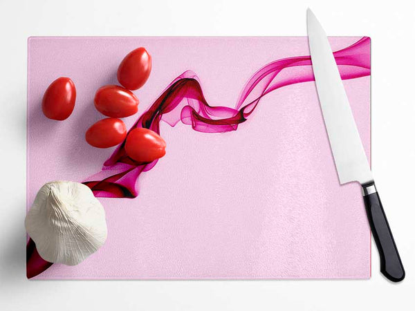 Baby Pink Silk Glass Chopping Board