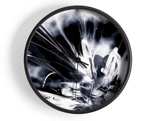 Black n White Explosive Clock - Wallart-Direct UK