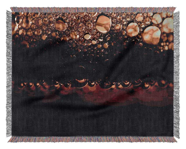 Black Beer Bubbles Woven Blanket