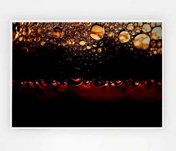 Black Beer Bubbles Print Poster Wall Art