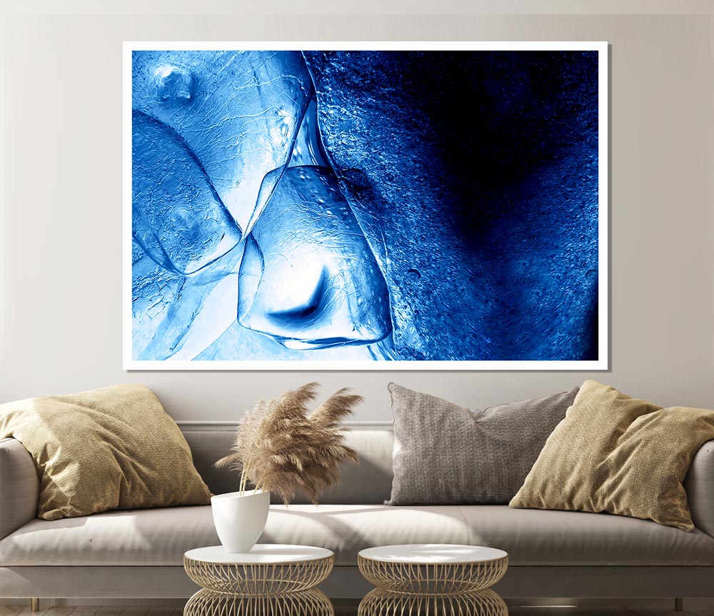 Blue Ice Print Poster Wall Art