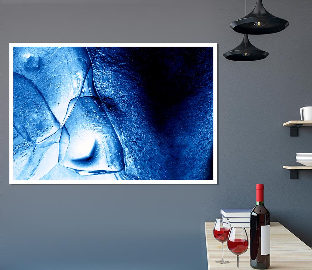 Blue Ice Print Poster Wall Art