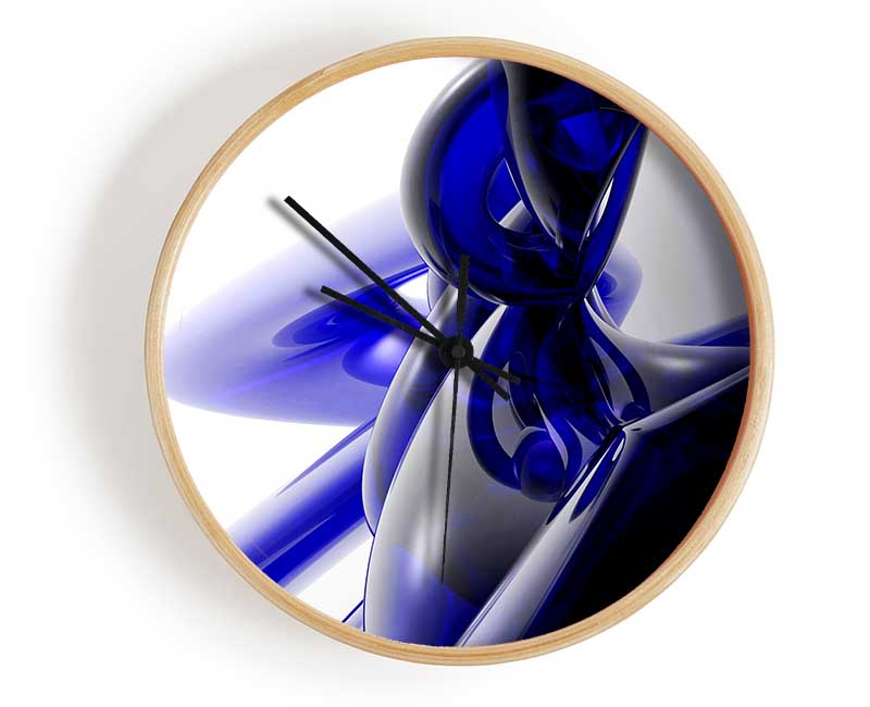 Blue Liquid Twist Clock - Wallart-Direct UK