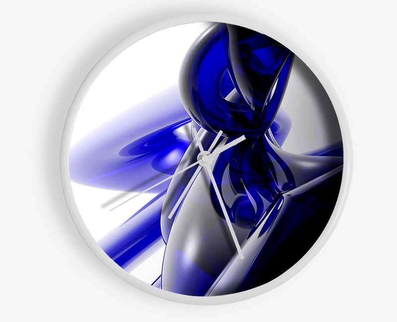 Blue Liquid Twist Clock - Wallart-Direct UK