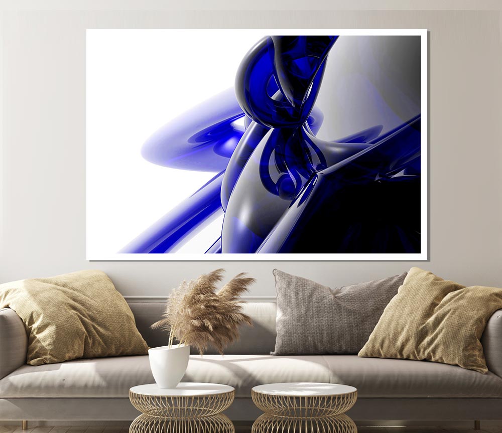 Blue Liquid Twist Print Poster Wall Art