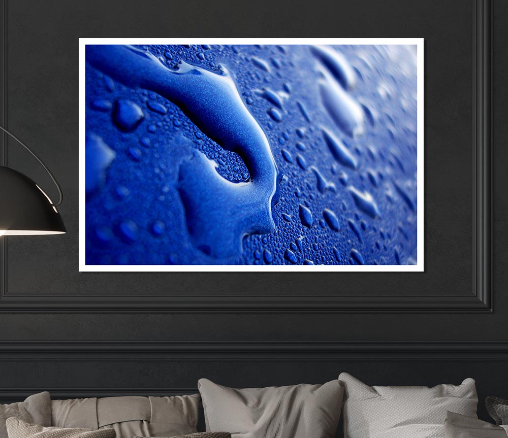 Blue Liquid Print Poster Wall Art