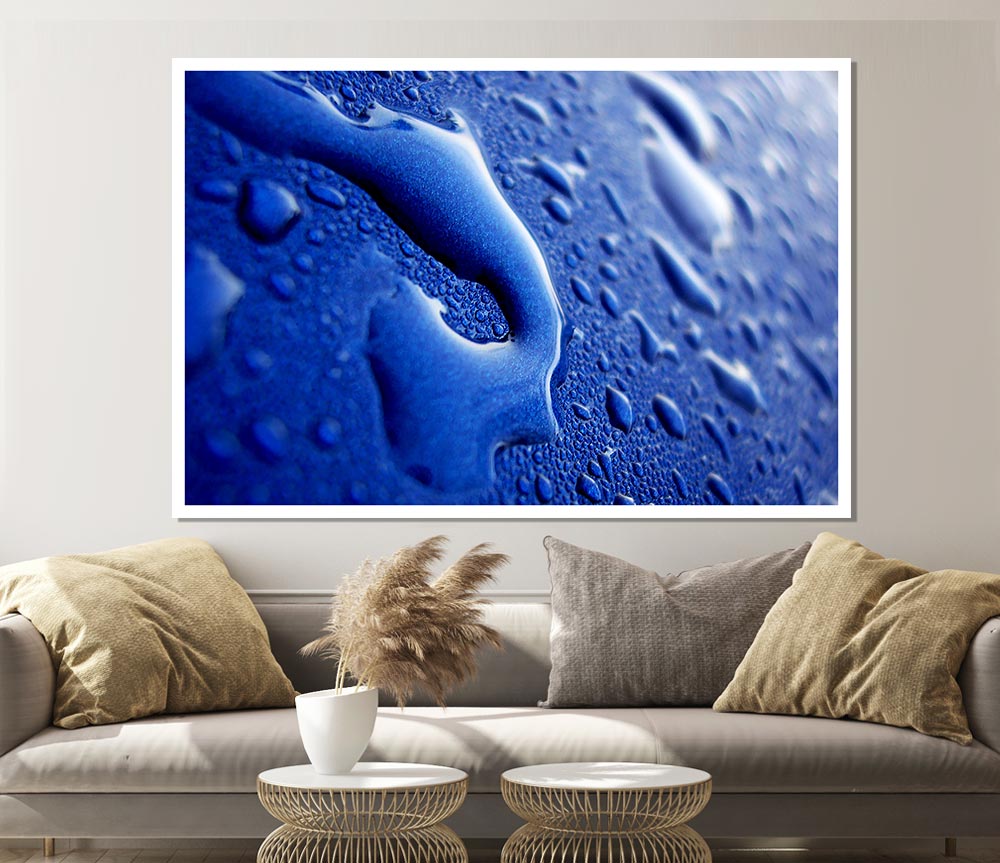 Blue Liquid Print Poster Wall Art