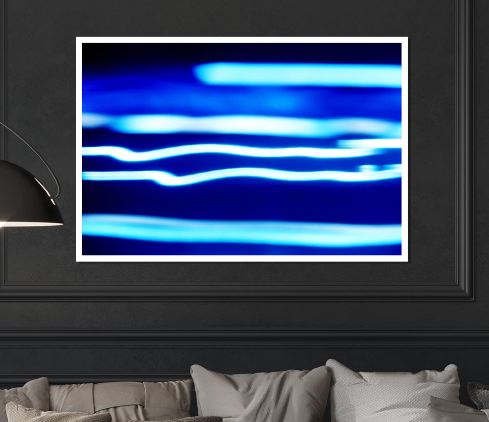 Blue Ripples Of Light Print Poster Wall Art