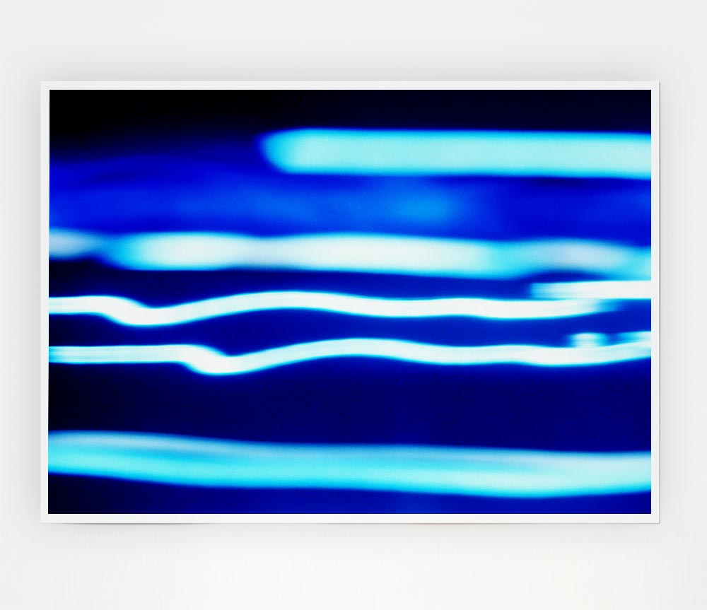 Blue Ripples Of Light Print Poster Wall Art