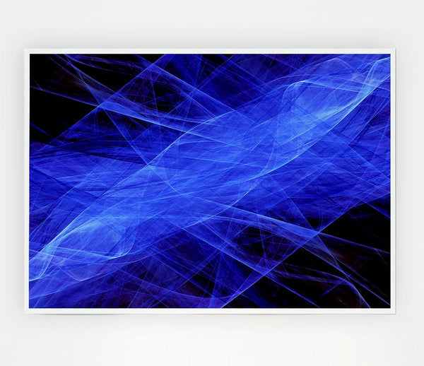 Blue Sound Wave Print Poster Wall Art