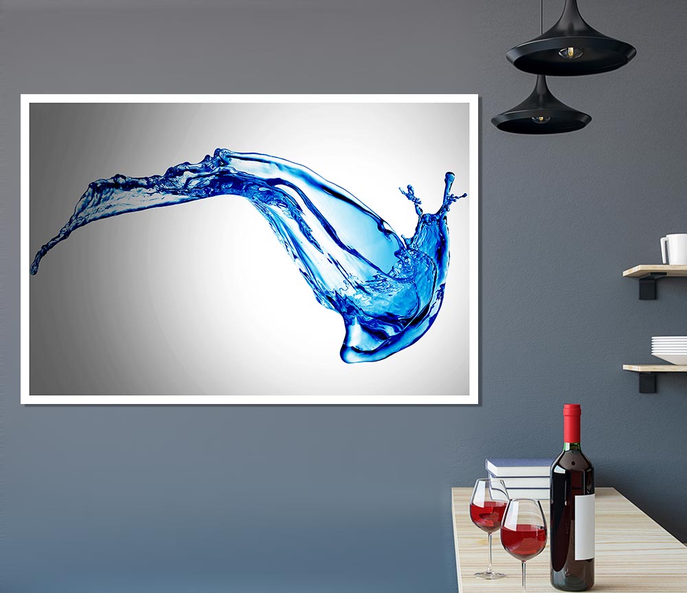 Blue Splash Motion Print Poster Wall Art