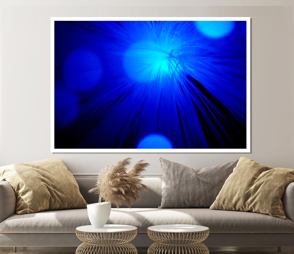 Blue Spot Lights Print Poster Wall Art