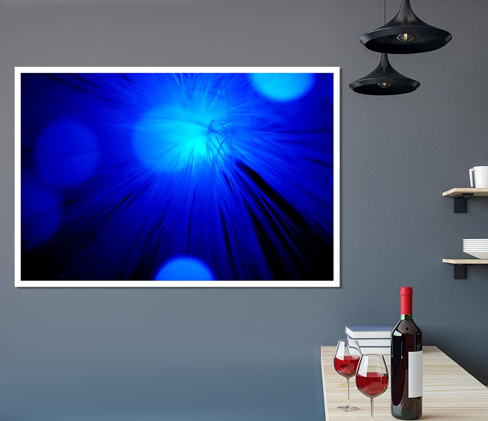 Blue Spot Lights Print Poster Wall Art