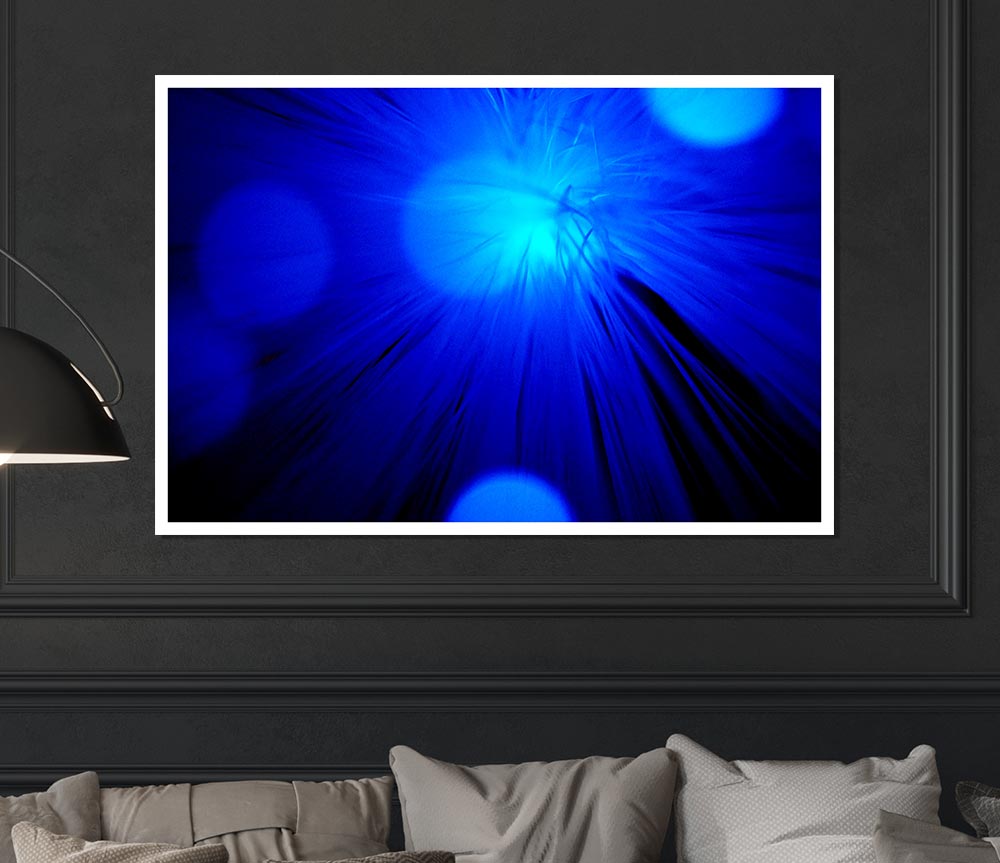 Blue Spot Lights Print Poster Wall Art