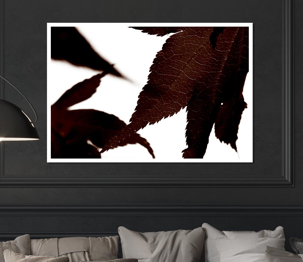 Brown Autumn Leaf Print Poster Wall Art