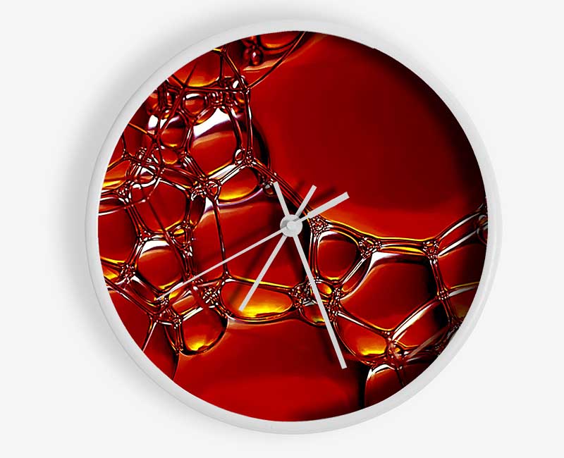 Burnt Orange Bubbles Clock - Wallart-Direct UK