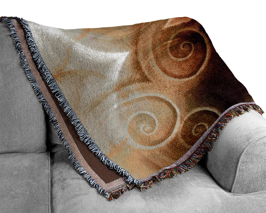 Caramel Swirls Woven Blanket