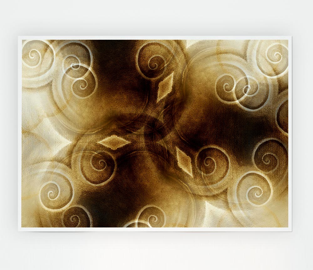 Caramel Swirls Print Poster Wall Art