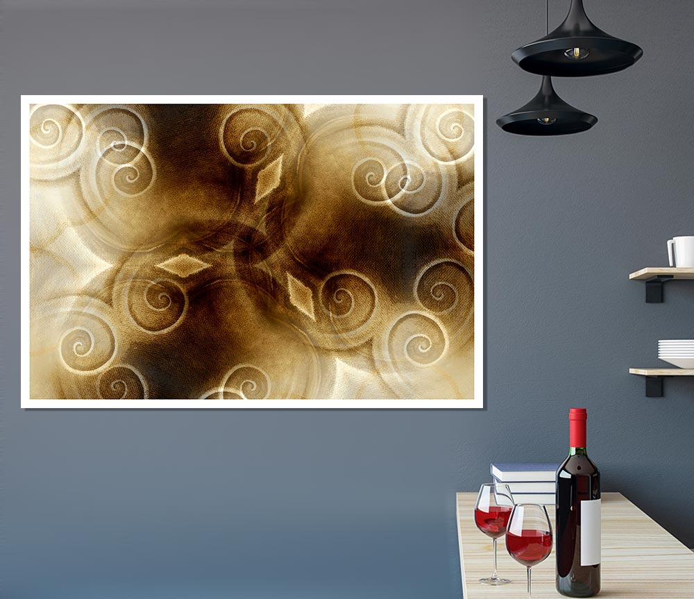 Caramel Swirls Print Poster Wall Art