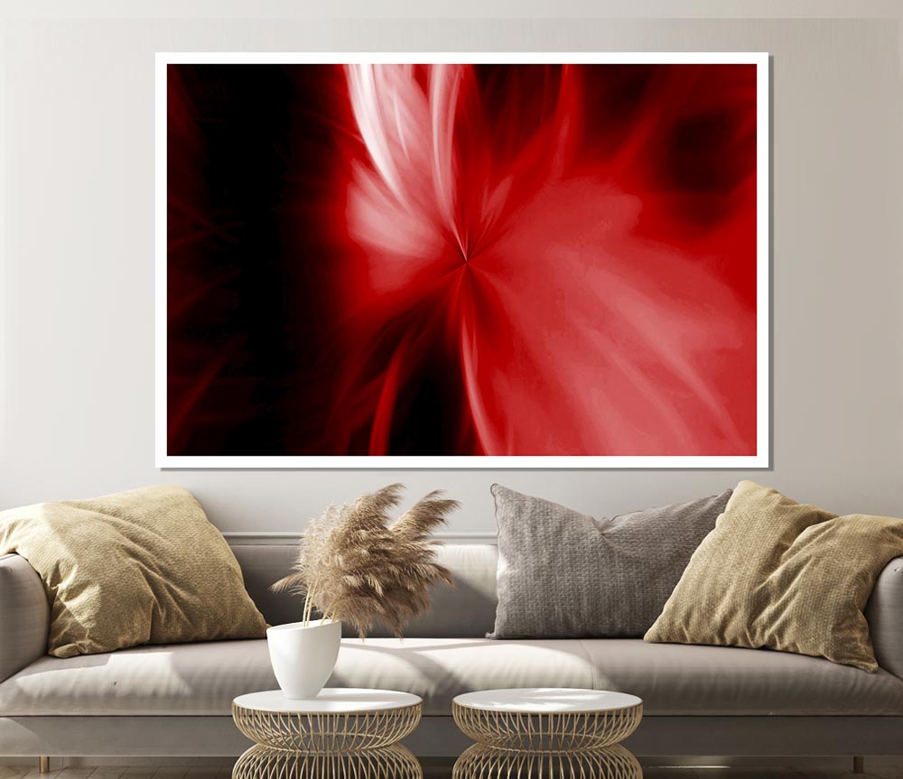 Celestial Core Red Print Poster Wall Art