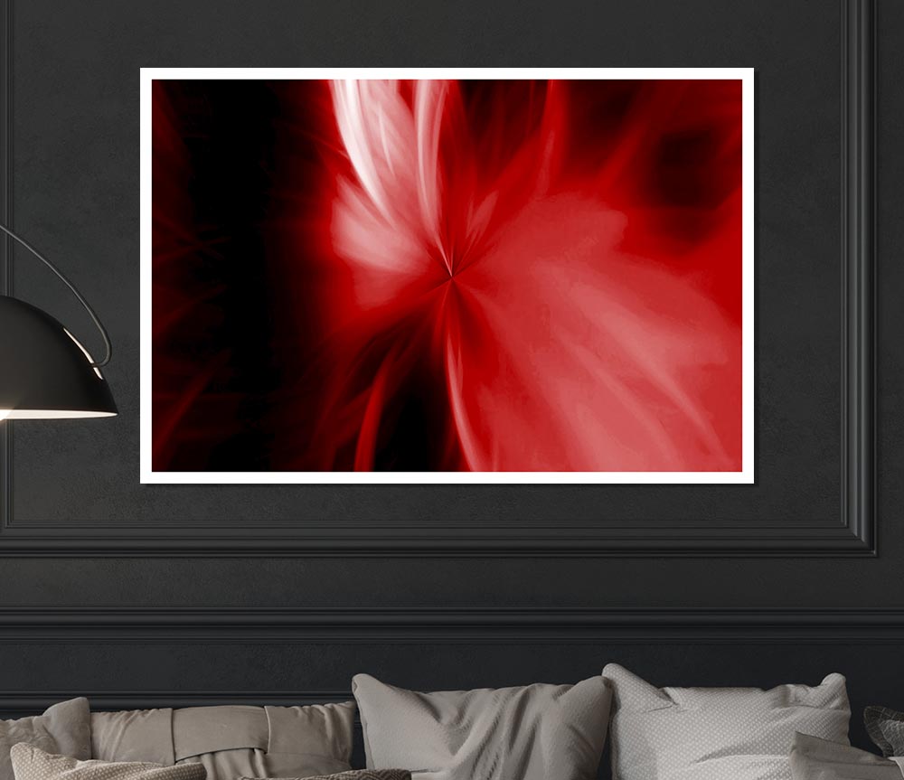 Celestial Core Red Print Poster Wall Art