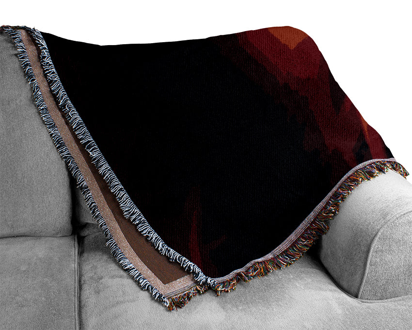 Celestial Core Red Woven Blanket