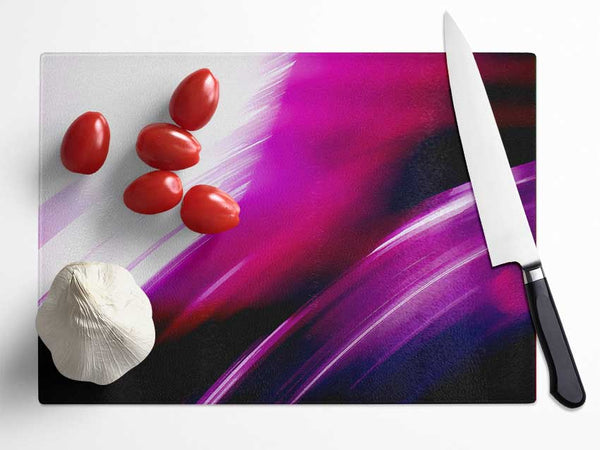 Cerise Smearms Glass Chopping Board