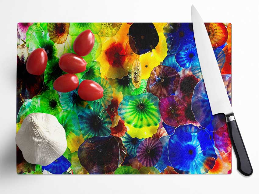 Rainbow Glass Glass Chopping Board