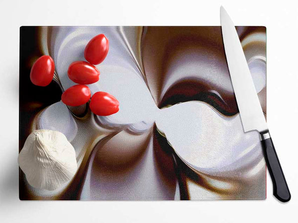 Chocolate Cream Glass Chopping Board