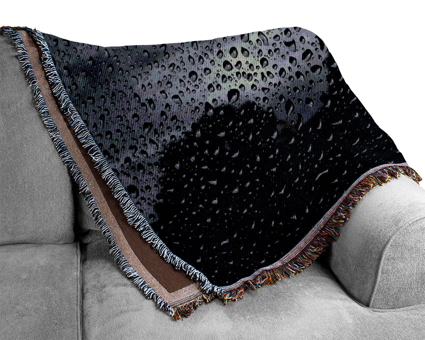 City In The Rain Woven Blanket