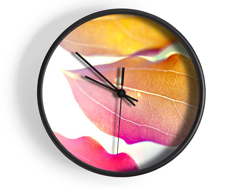 Coloured Leaves Clock - Wallart-Direct UK