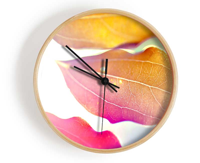 Coloured Leaves Clock - Wallart-Direct UK