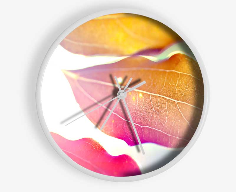 Coloured Leaves Clock - Wallart-Direct UK