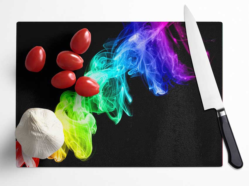 Colorful Smoke 2 Glass Chopping Board