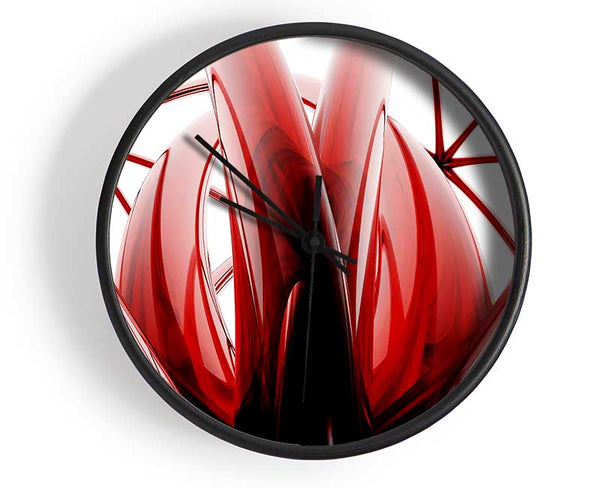 Crimson Glass Clock - Wallart-Direct UK