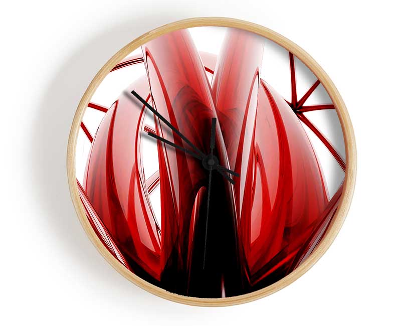 Crimson Glass Clock - Wallart-Direct UK