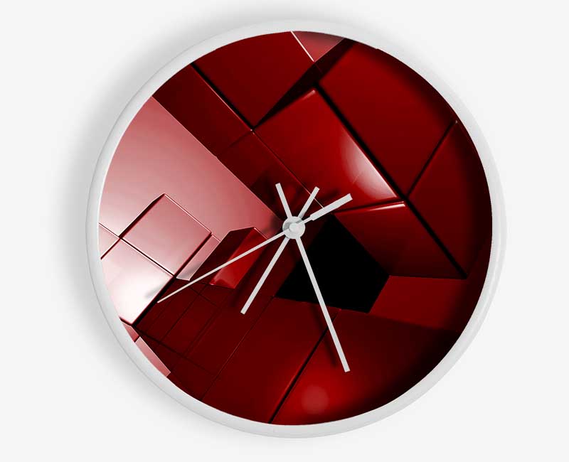 Cylinderical Red Clock - Wallart-Direct UK