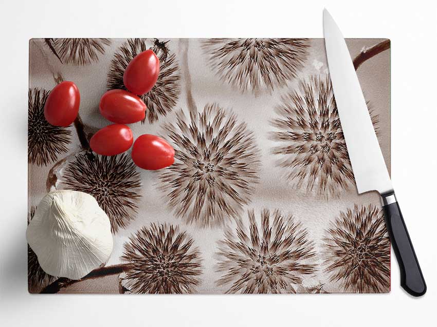 Dandelion Dream Chocolate Glass Chopping Board