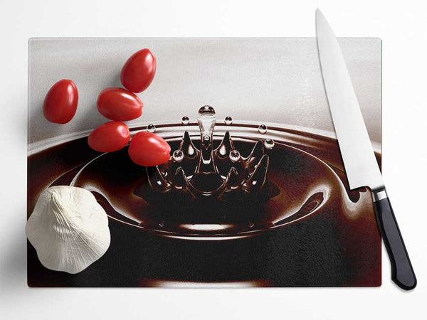 Diamond Splash Chocolate Glass Chopping Board