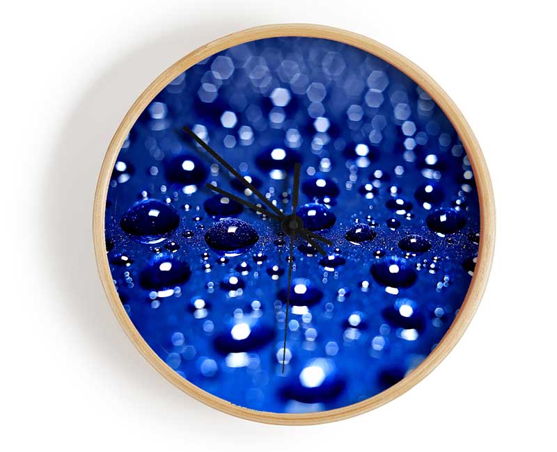 Drops On Blue Clock - Wallart-Direct UK