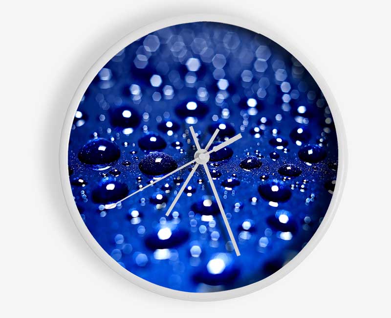 Drops On Blue Clock - Wallart-Direct UK