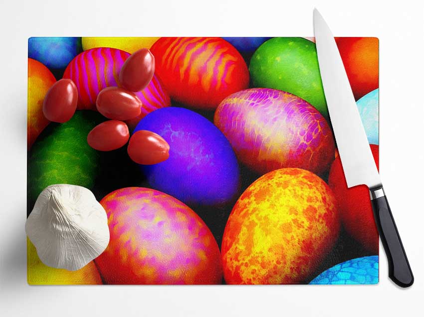 Easter Egg Hunt Glass Chopping Board