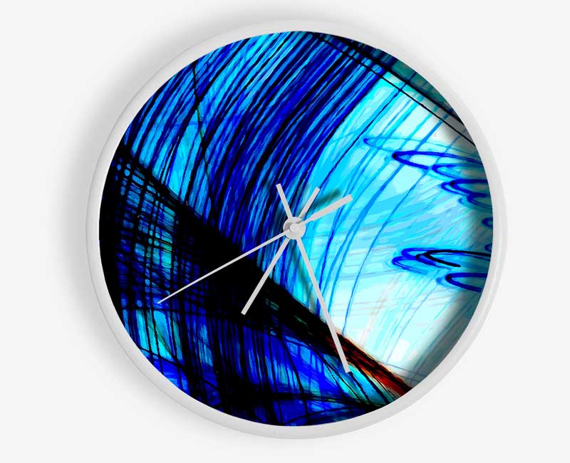 Electrical Blues Clock - Wallart-Direct UK