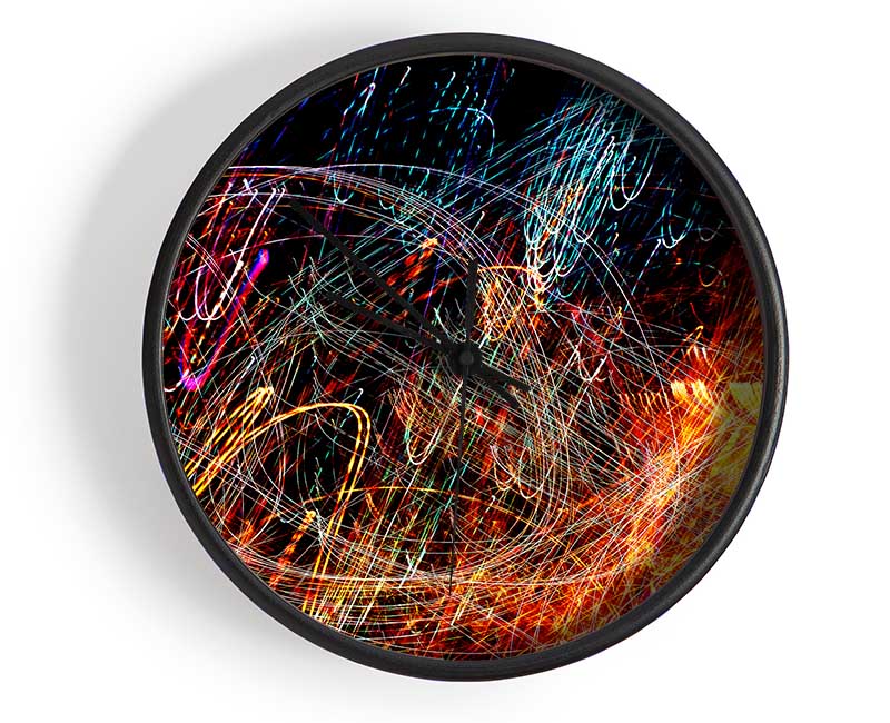 Fairground Lights Intense Clock - Wallart-Direct UK